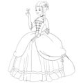 Outlined rococo lady. Coloring page vector illuÃâ¹ÃÂµÃÂºÃâÃÂµÃËÃâ°ÃâÃÅ½